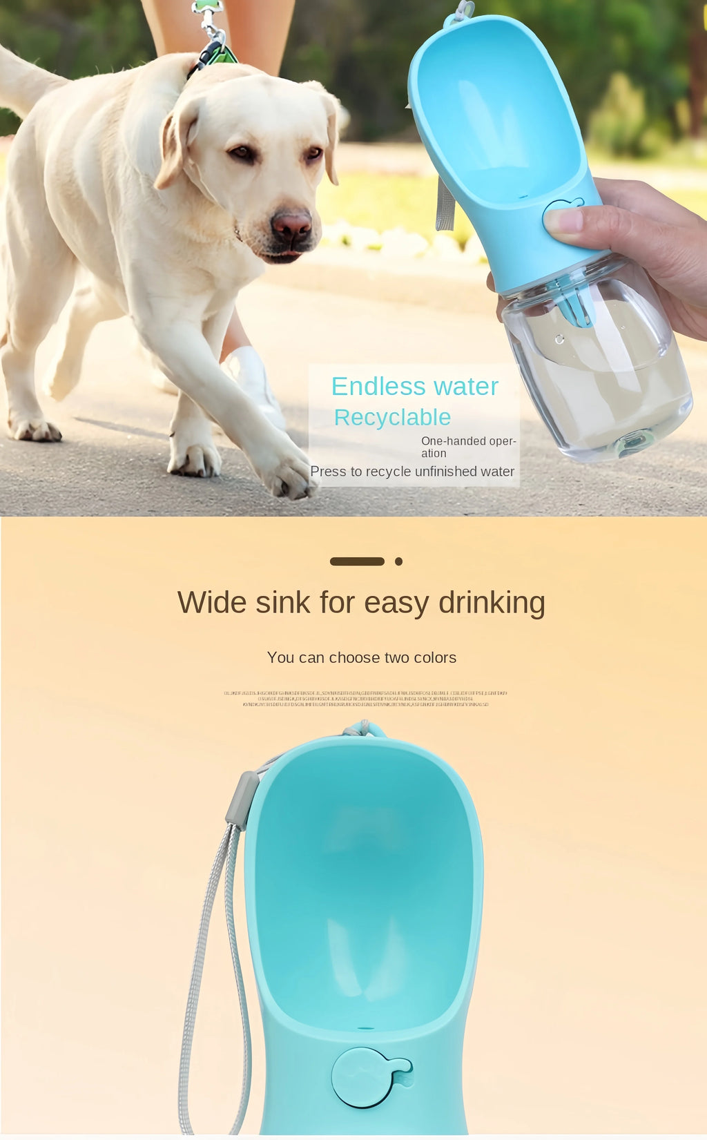 Borraccia Portatile 2-in-1 per Animali