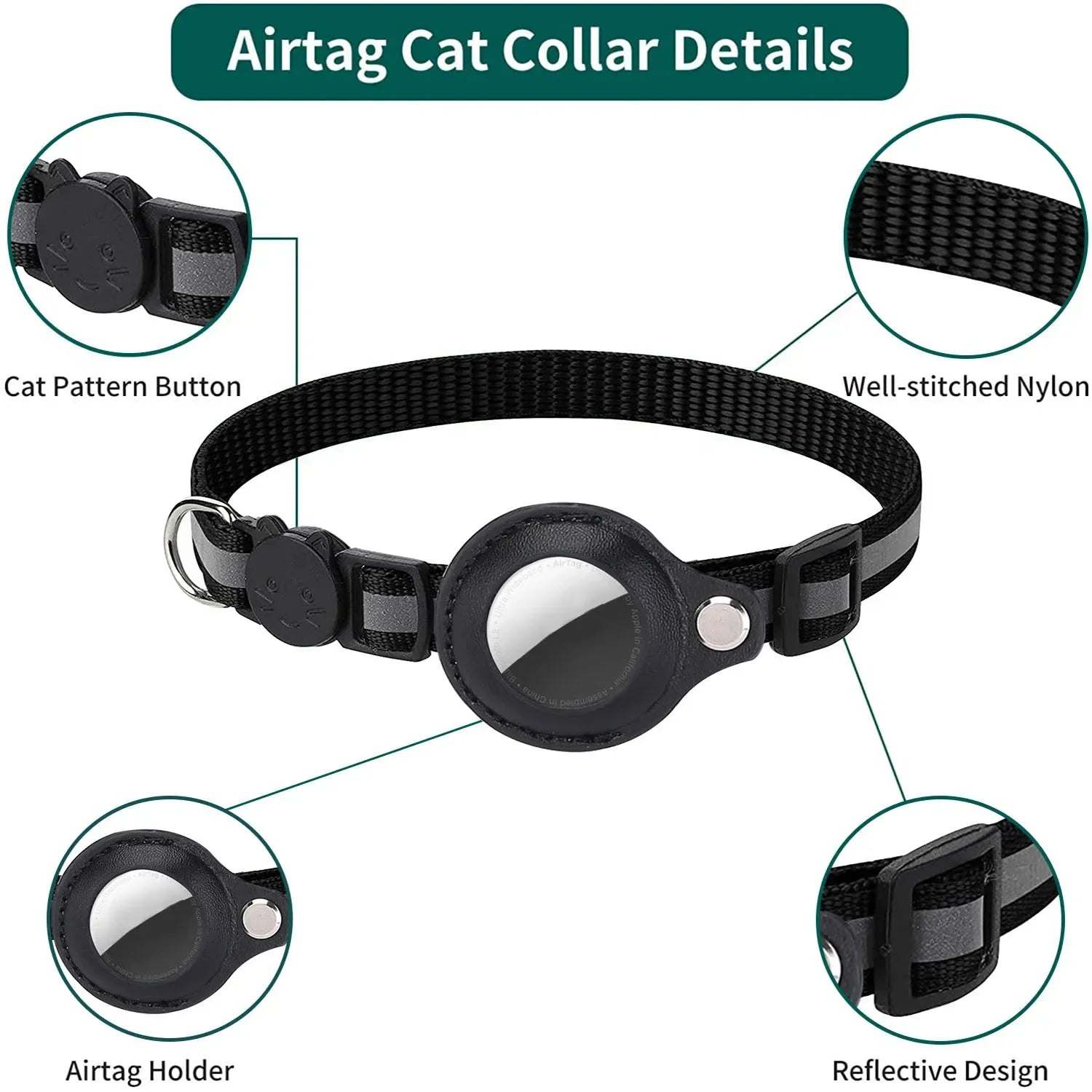 Collare Catarifrangente AeroPet™ con Supporto AirTag