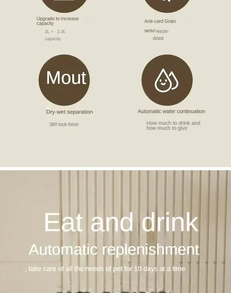 PetBar 2-in-1: Dispenser Automatico di Cibo e Acqua. - ZampaSmart
